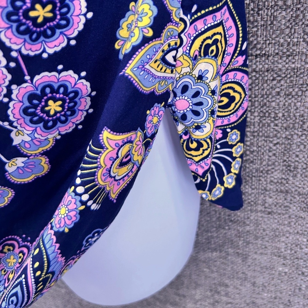 Talbots Paisley Tunic Blouse Blue Large - Picture 6 of 14